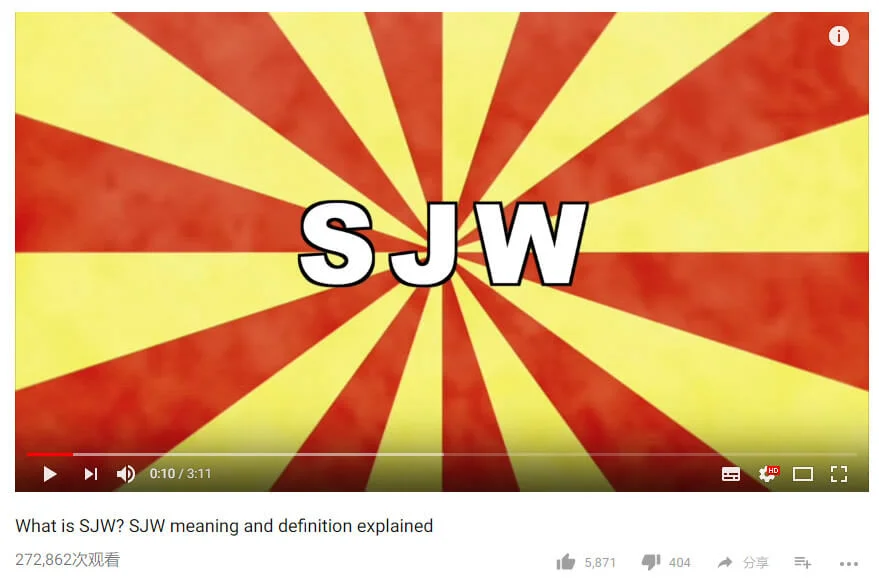 Youtube 视频：What is SJW? SJW meaning and definition explained